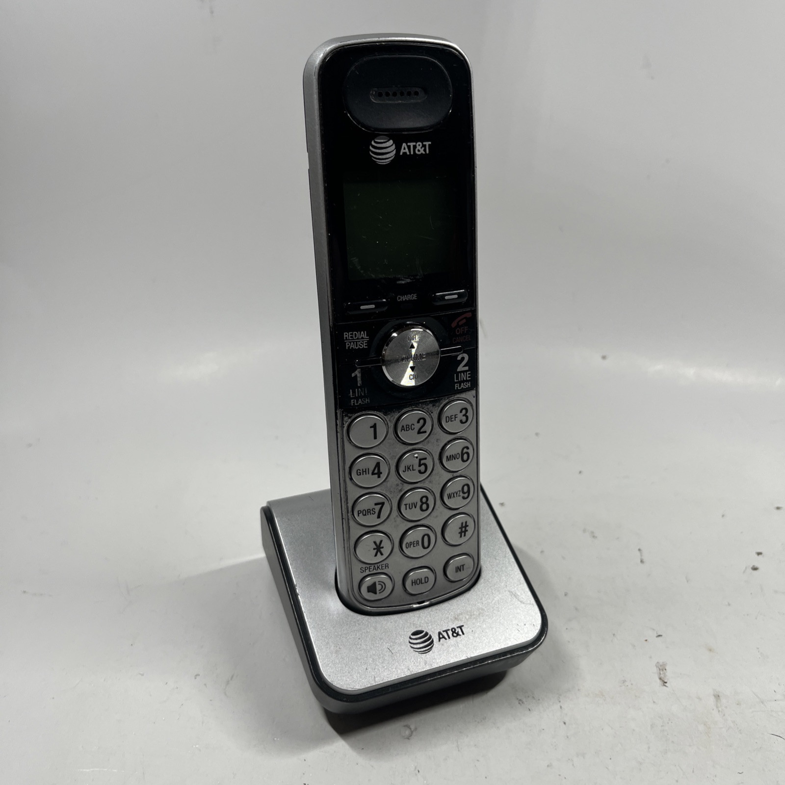 AT&T TL88002 Accessory Cordless Handset Silver/Black W/ Charging Dock NO ADAPTER