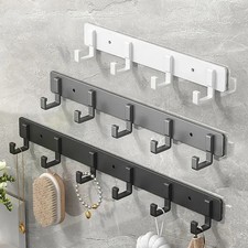 Key Coat Clothes Door Holder Rack Hook Wall Mounted Hanger 3/5/7 Hooks Aluminum