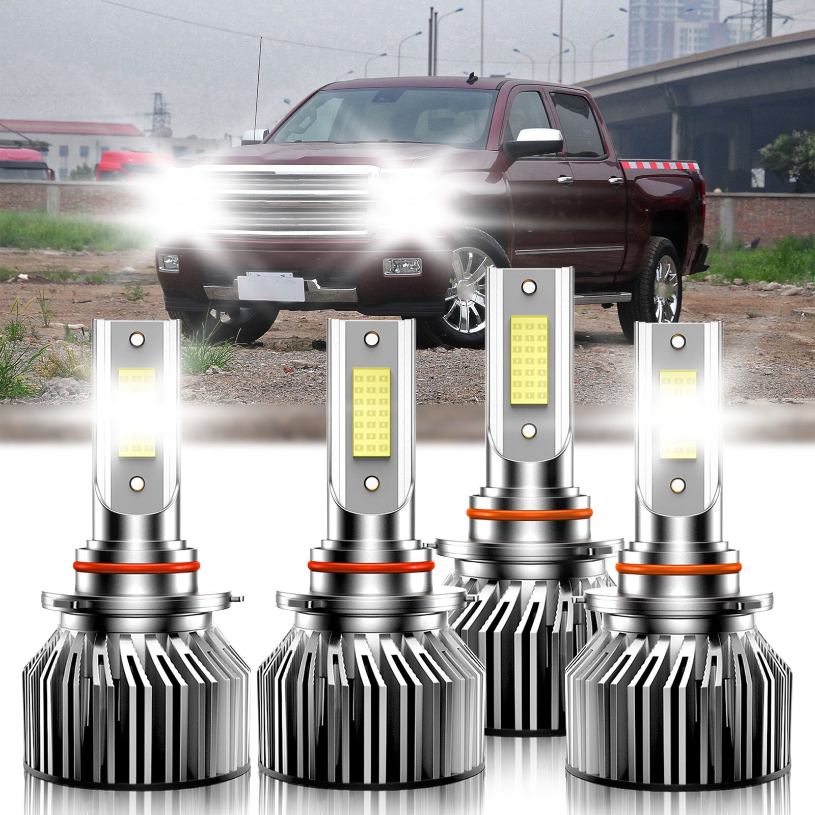 LED Headlight Bulbs Kit Hi/Lo Beam For Chevy Silverado 2500 HD Classic 2007-2007