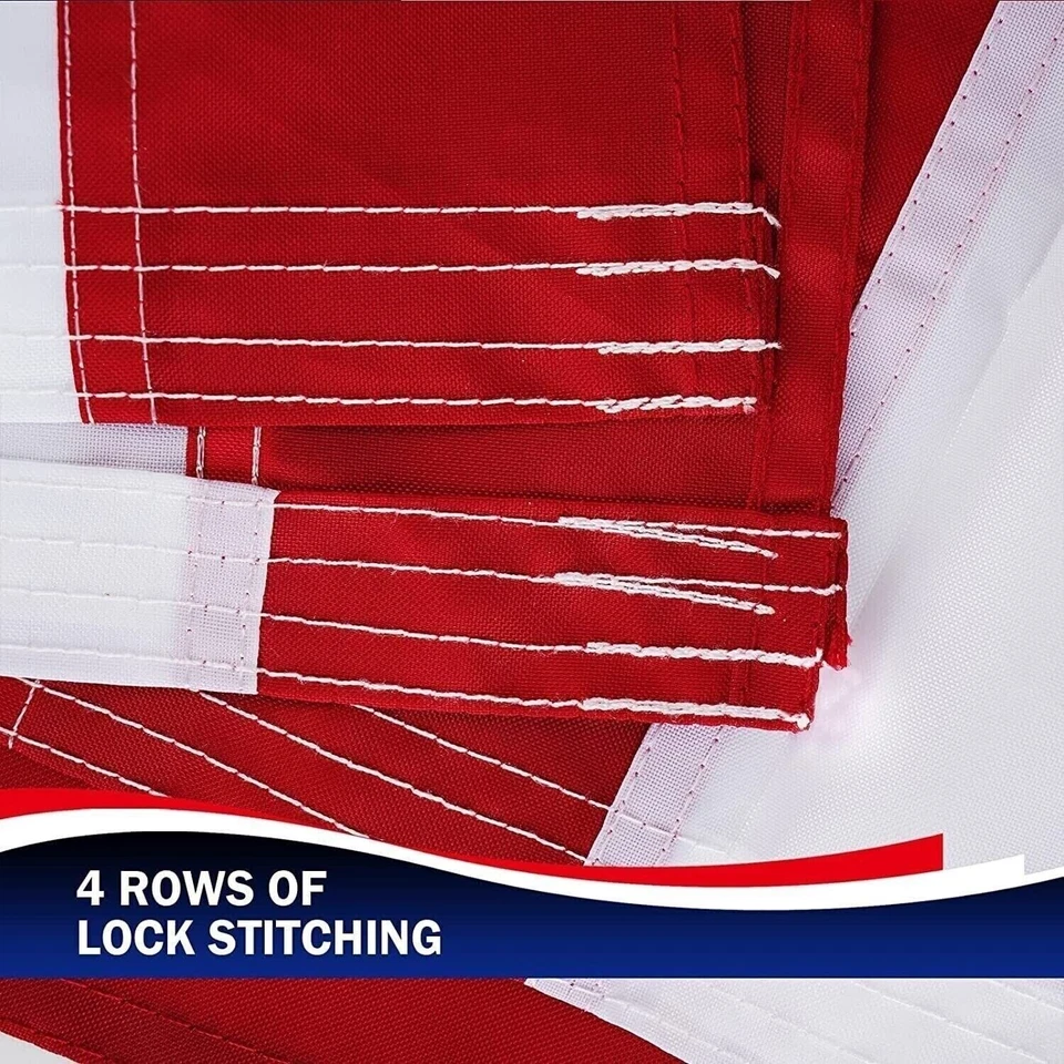 US American Flag Heavy Duty Luxury Embroidered Stars Sewn Stripes Grommets Nylon - Image 4 of 4