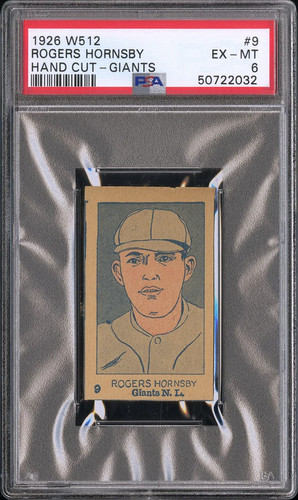 Rogers Hornsby [Giants] #9 1926 W512 Hand Cut card