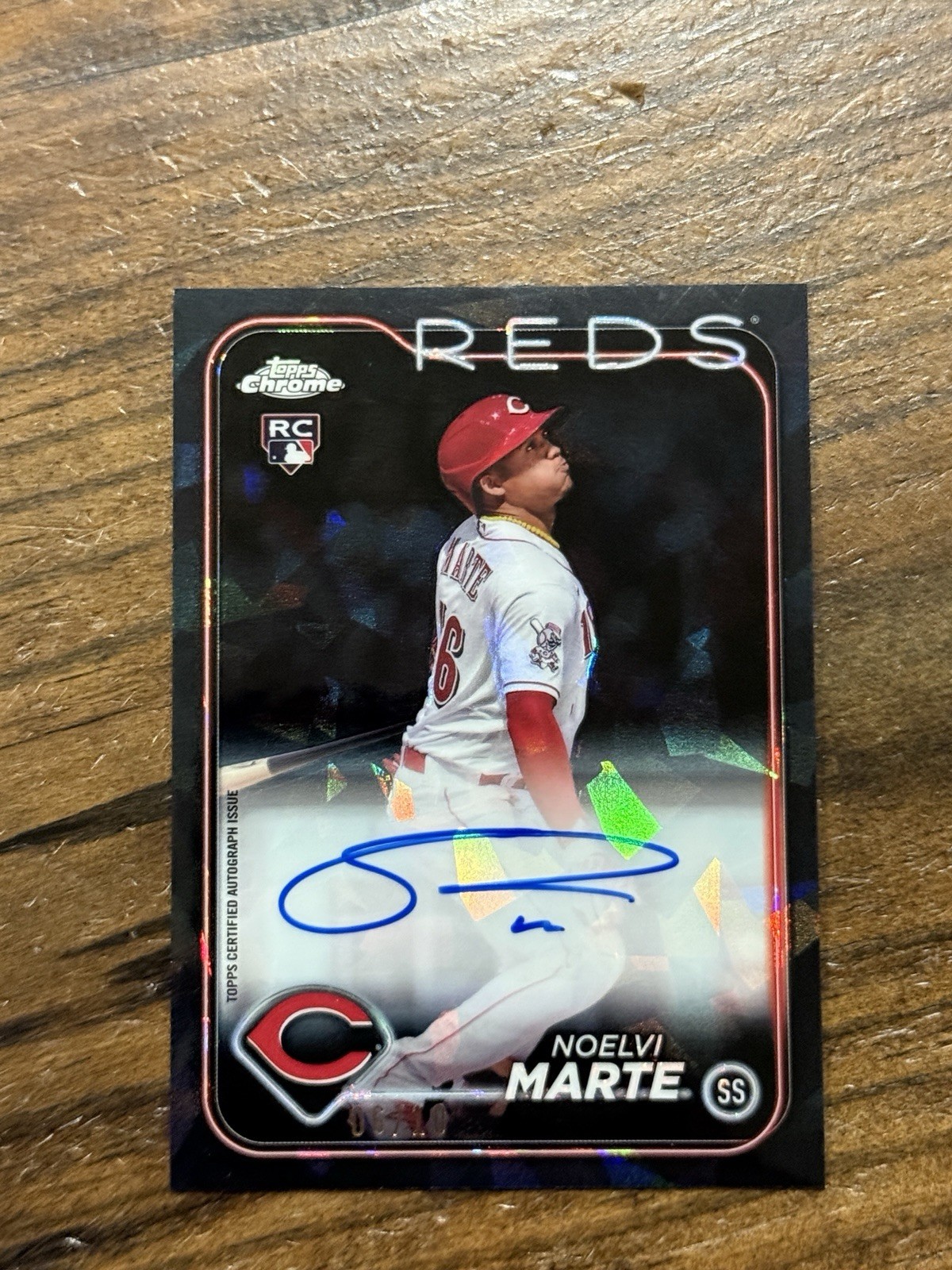 2024 Topps Chrome Sapphire Noelvi Marte Black Rookie Auto • #USA-NM • 6/10