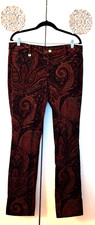 Lauren Ralph Lauren Multi-colored Paisley Velvet Jeans - Size 12