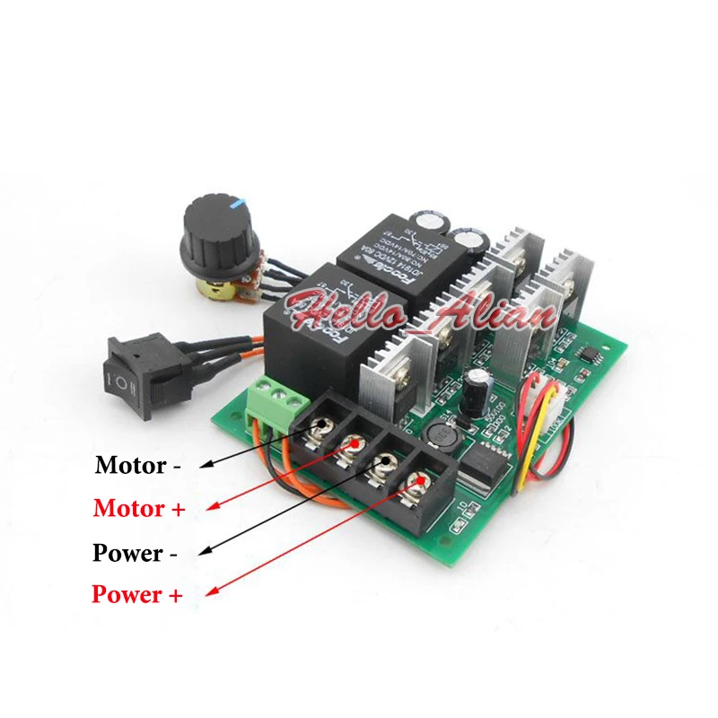 DC12V~48V 18V 24V 36V 60A PWM DC Motor Speed Controller CW CCW Reversible Switch - Image 2 of 4