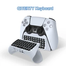 White Wireless Mini Keyboard for the Sony Playstation 5 DS5 controller US