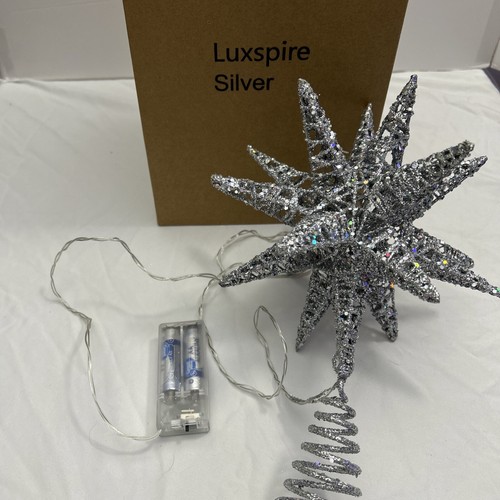 Luxspire Christmas Tree Topper, Double-Layer Glitter Metal 3D Lighted Tree 1224a - Picture 3 of 6