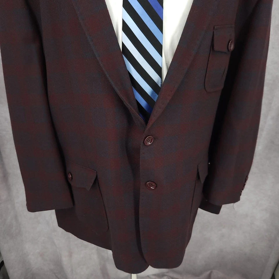 Blazer Apollo King Para Hombres 58 Rojo Azul Super 150's Abrigo Deportivo Ventilado Chaqueta Lana Foto 2 de 4