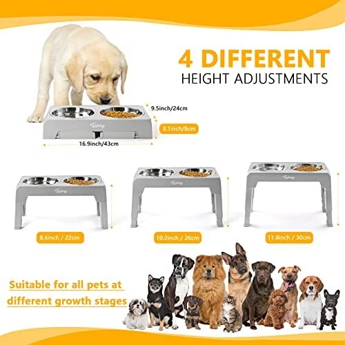 24 inch clearance elevated dog feeder