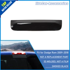 Smoked Black 3rd High Third Brake Tail Light Cover Trim For Dodge RAM 2009-2018