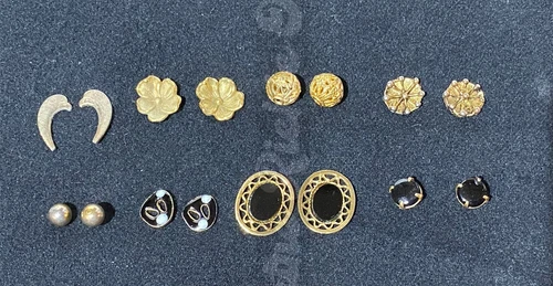 vintage costume jewelry earrings lot. 8 Pairs.                    G7
