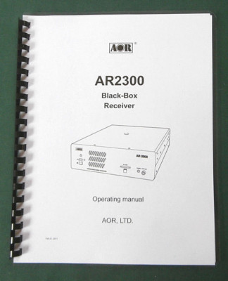 AOR AR2300 Operating Manual - Premium Card Stock Covers & 28lb Paper!