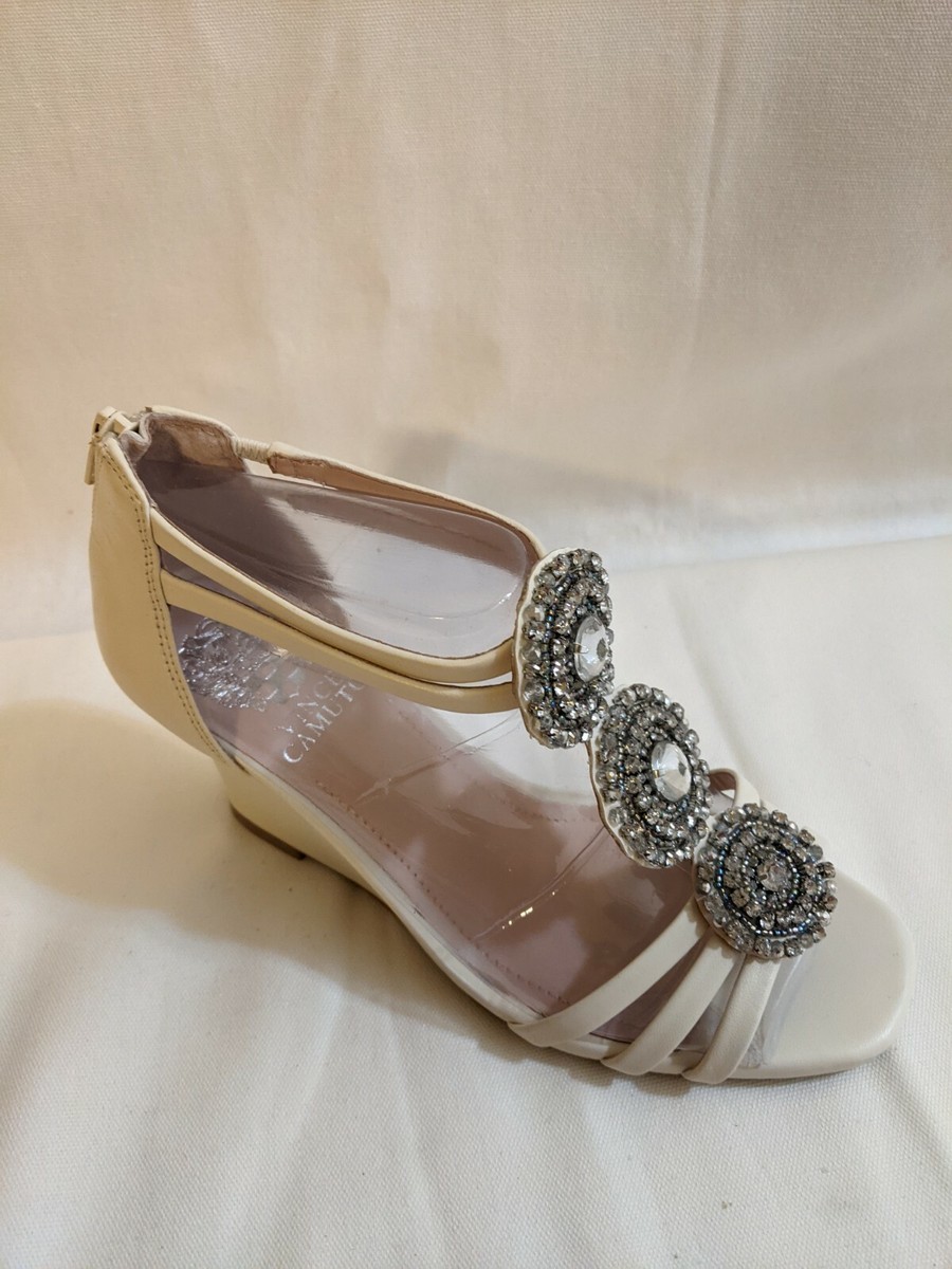 New Vince Camuto, embellised, Ivory-Sandals