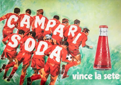 Affiche Vintage Originale - Pijoan - Campari Soda - Football - Liqueur - vers 1970 - Photo 1/3