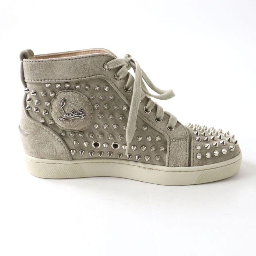 Christian Louboutin Women's High-cut Sneakers Studs Gray Christian Louboutin Women's High-cut Sneakers Studs Gray