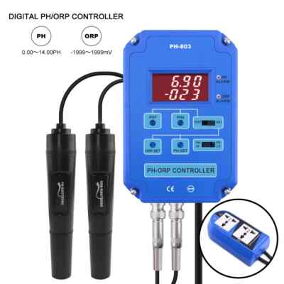 PH&ORP Redox Controller Monitor Wasserqualitätsmessgerät für Aquarium Schwimmbad