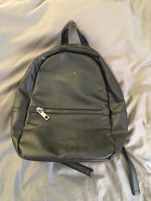 zara black leather backpack
