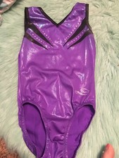 Dreamlight Leotard Size Child 10-12 Gorgeous Purple/Black with Crystals Front