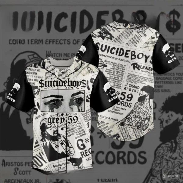 Suicideboys Grey 59 Grey Boy Baseball Jersey