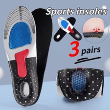 Unisex Silicone Insoles Shock Absorption Sweat-Absorbing Inserts High-elasticity