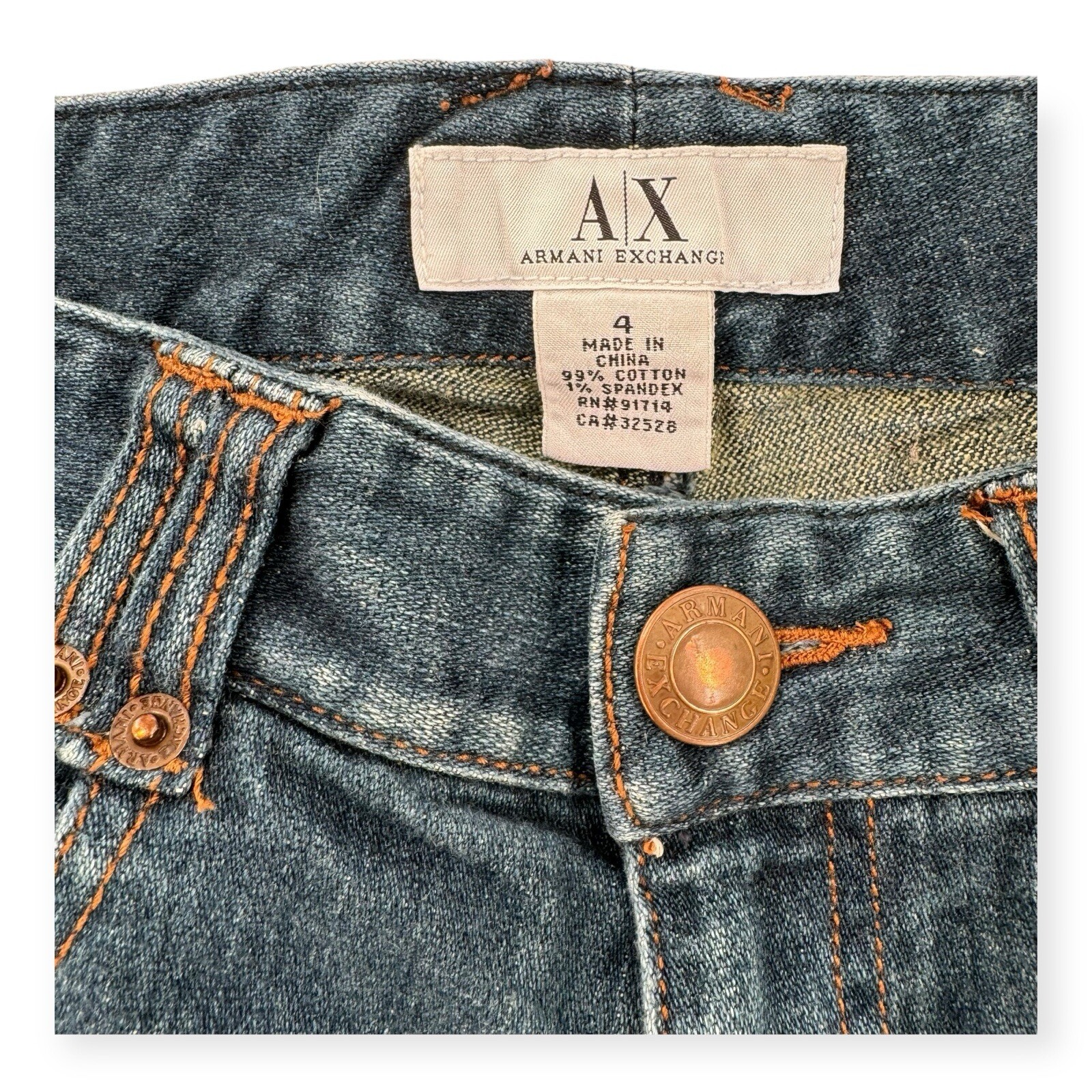 Vintage Armani Exchange Jeans Womens Size 4 Bootcut Blue Denim Stitch Detail image 3