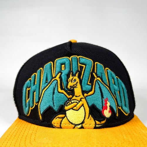 Cappello snapback Pokémon Charizard 2016 nero giallo tesa piatta berretto regolabile anime - Foto 2 di 8