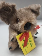 Blue Gum Baby Koala Plush Made In Australia Stuffed Animal Realistic Real Fur 