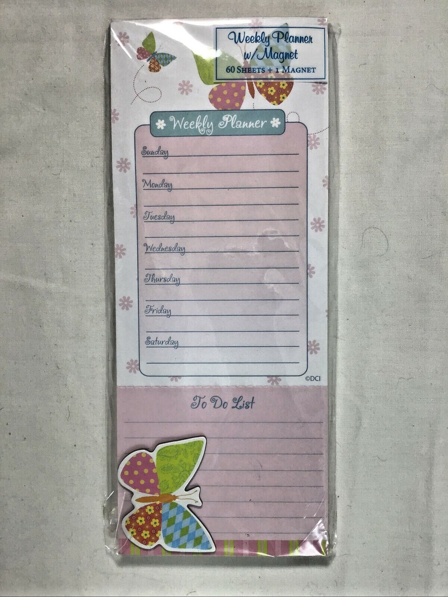 Greenbrier Weekly Planner with Butterfly Magnet To Do List 60