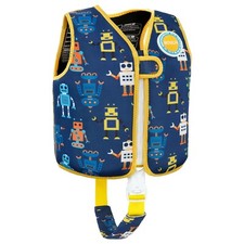 Adjustable Kids Swim Vest 2-6Y Blue PE Foam Buoyancy & Cute Design