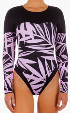 Hurley Max Mystic Leave Long Sleeve Rashguard Swimsuit L32719 Women's Size L