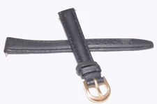 7" 178mm Long New Timex 12mm Padded Calfskin Leather 12mm Black Watch Band