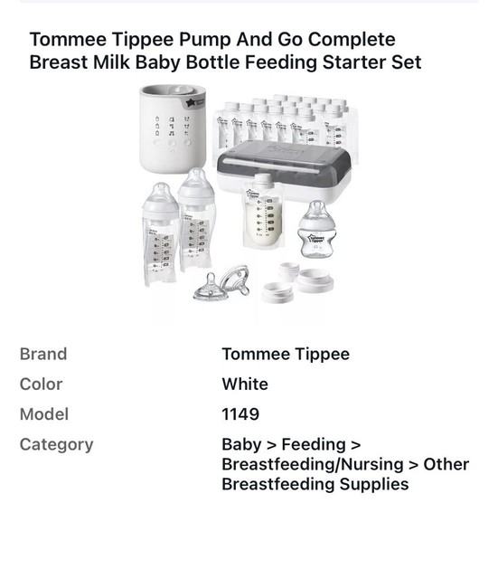 tommee tippee pump and go complete breast milk feeding starter set