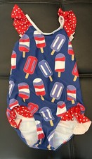 Girls size 8  Swimsuit Millie Loves Lily Red White Blue Popsicles