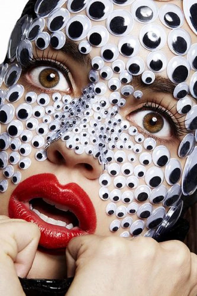 10mm 100pc Joggle Movable Black Eye Wiggly Google Googly Eyes Craft Stick On Art - Image 3 of 4