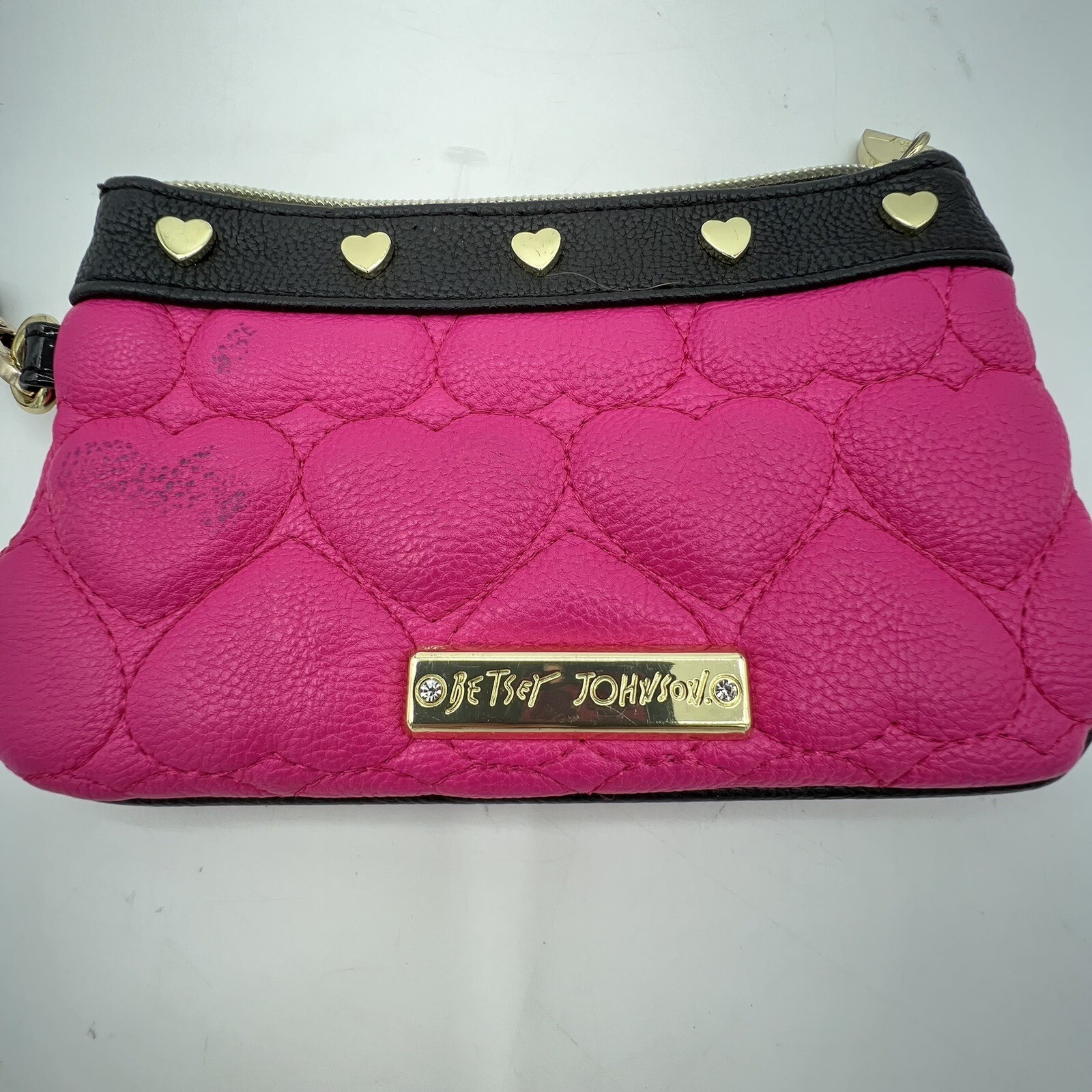 Betsey Johnson Pink Trapezoid Be Mine Fushia Make… - image 2