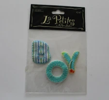 La Petites The Paper Studio Stitched Fabric BOY Embellishment 243550
