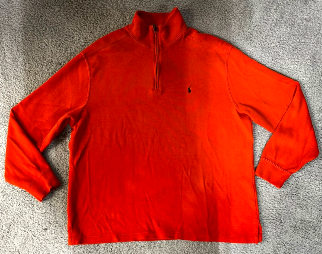 Polo Ralph Lauren Felpa 1 4 Zip Rosso XL Pullover Cotone Maglia Pony Logo