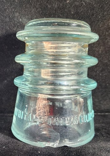 LIGHT AQUA CD 115 WHITALL TATUM No 3 MADE IN U.S.A. GLASISOLATOR. T6263