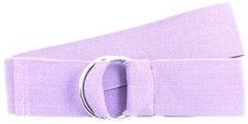 Unisex Canvas Stretch Elastic Belt w/Silver Metal Round Buckle-Lavander