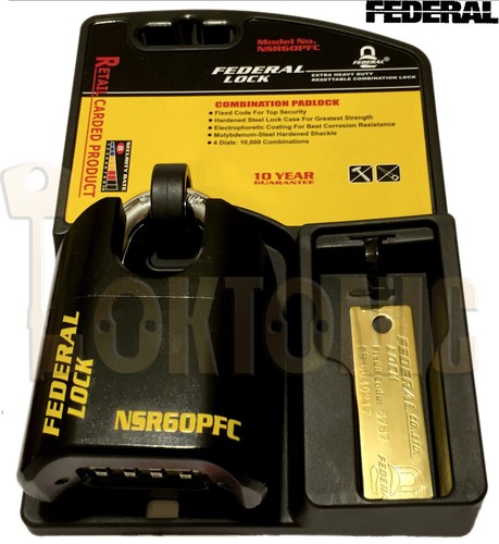 Federal 60mm Extra Heavy Duty High Security Combination Padlock Van Gate Garage - Picture 10 of 10
