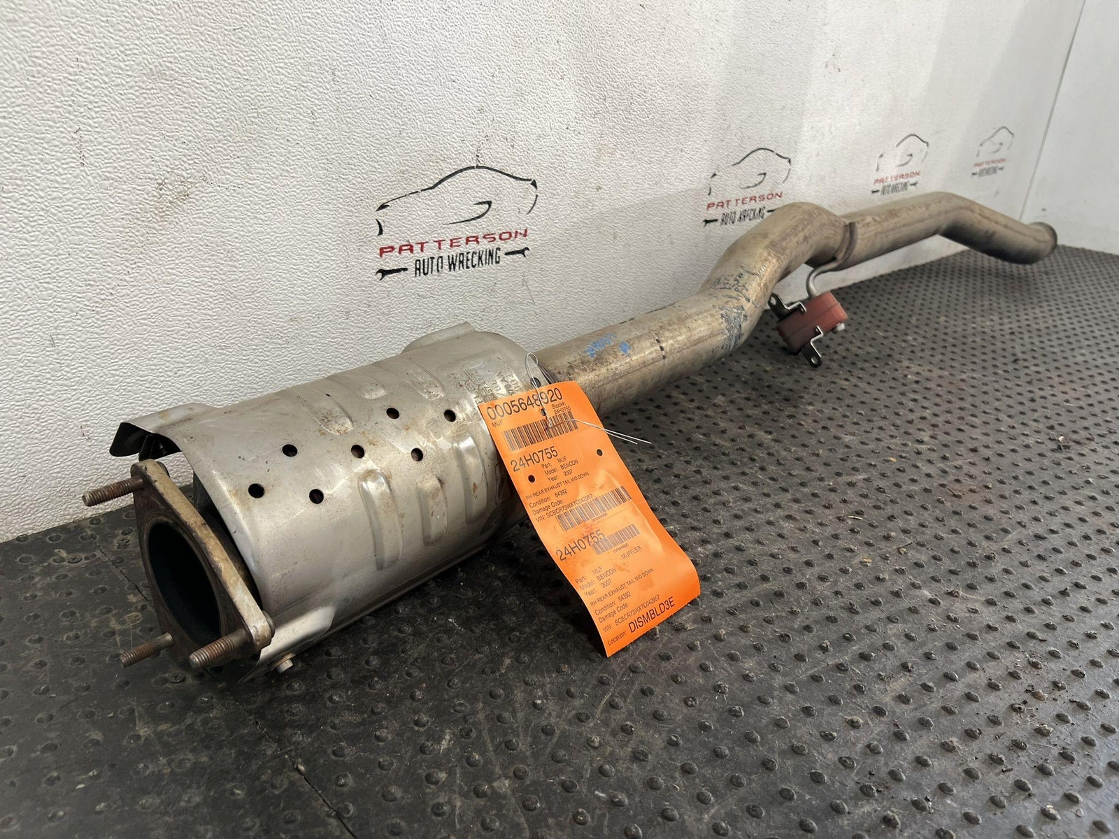 03-10 BENTLEY CONTINENTAL GT REAR PASSENGER EXHAUST TAIL MID DOWN PIPE MUFFLER