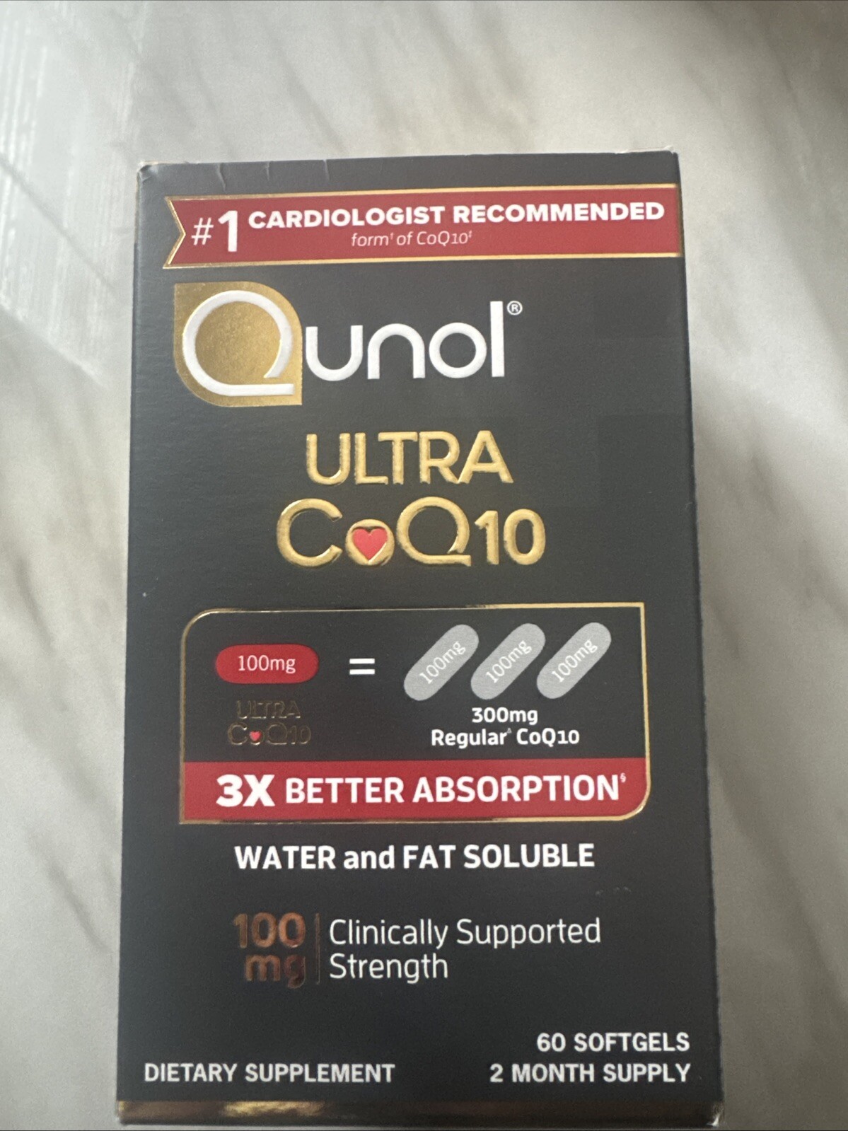 Qunol Ultra CoQ10 100mg Natural Supplement clinically Supported