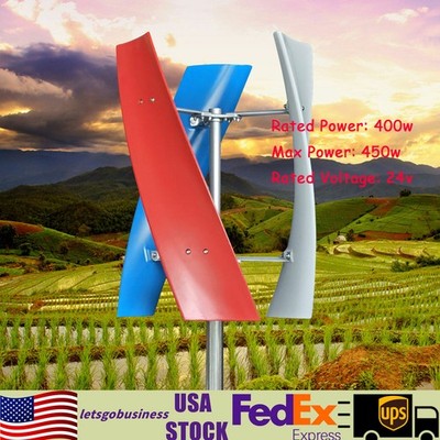 24V 3 Blades Wind Turbine Generator Windmill Vertical Axis Wind Power+Controller