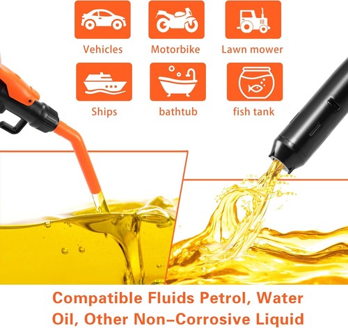Battery Powered Electric Fuel Transfer Pump Portable Gas Oil Liquid Pump - Picture 4 of 7