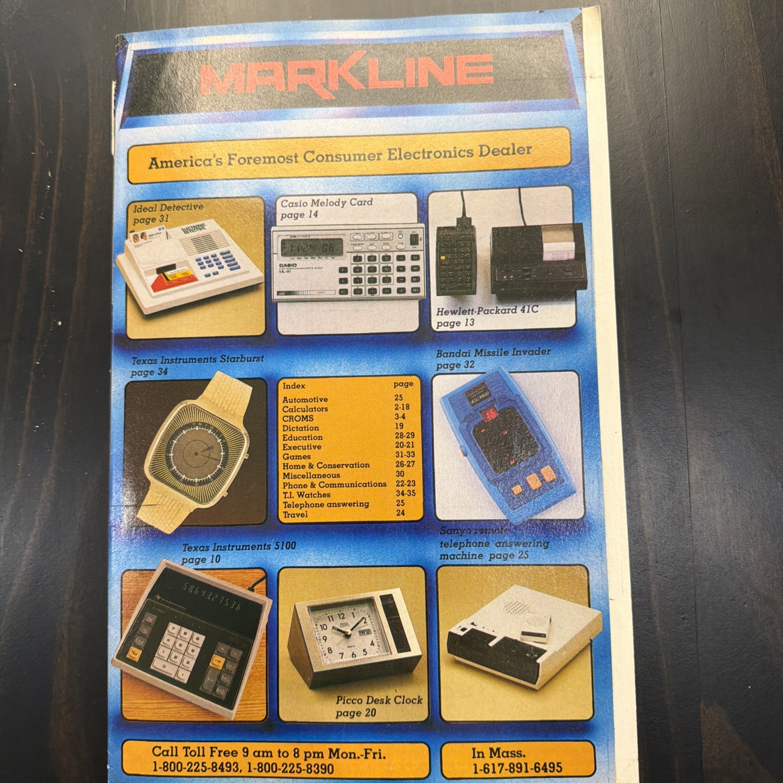 Vintage MARKLINE Consumer Electronics Catalog HP 41C TI Casio Bandai Sanyo 1980s