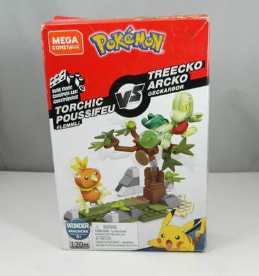 Mega Construx Pokémon Torchic Vs Treecko 120 Piece Set New Open Box Damaged