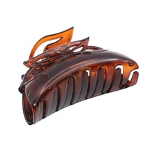 French Leafy Medium Tortoise Shell Brown Celluloid Jaw Hair Claw Clip Clamp