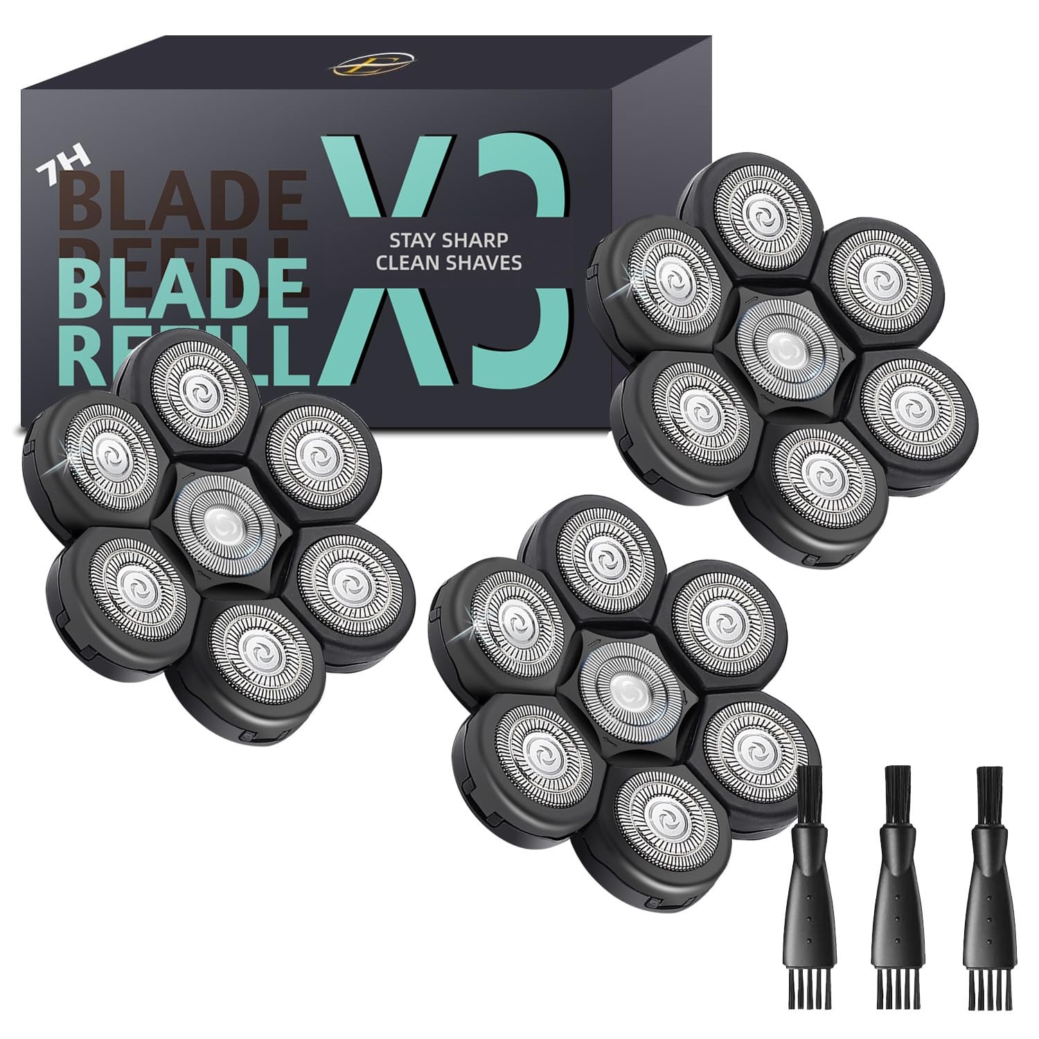For Head Shaver, Premium 7 Blades Shaver Rep