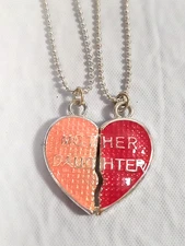 Claire's Set of Mother/Daughter Magnetic Heart Necklaces 16" Silver-toned Chain