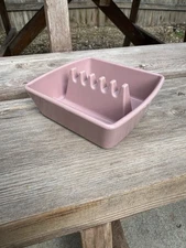 Vintage Mid Century  Melamine Ashtrays Ges-Line Rose Pink Square 351 Made USA