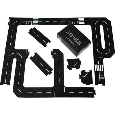 ToddleRoad Metropolis - 25 Pieces Flexible Car Track Builder Set MSRP $119.99